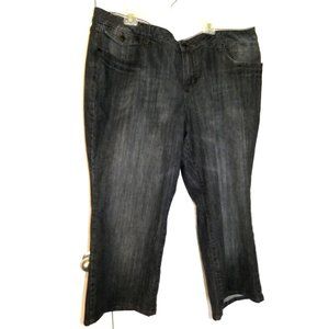 Black Wash Denim Jeans Venezia Zipper Womens Plus size 28